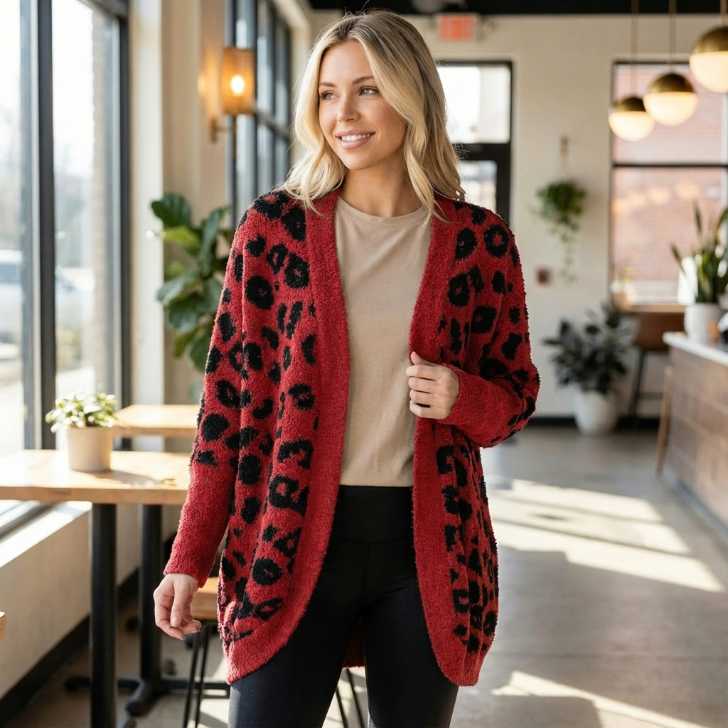 Leopard Knit Cardigan