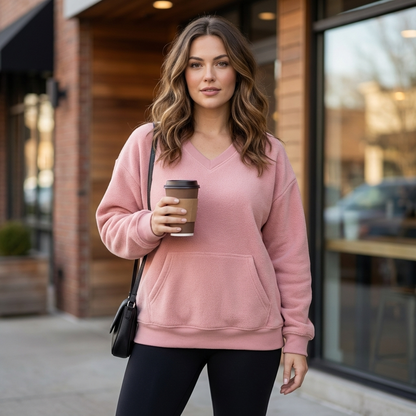 Hoodless V-Neck Sweatshirt