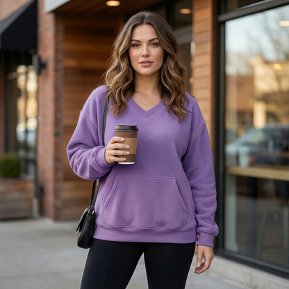 Hoodless V-Neck Sweatshirt