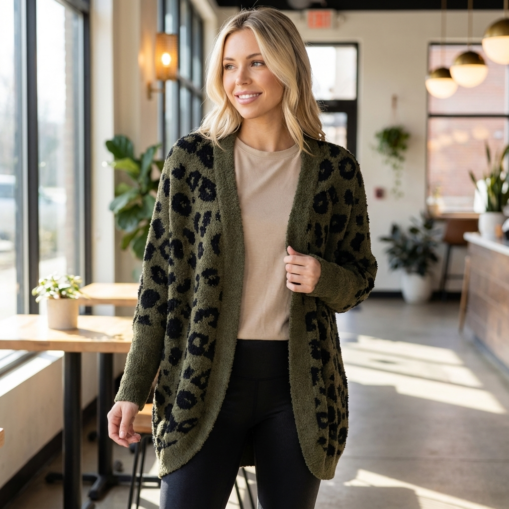 Leopard Knit Cardigan