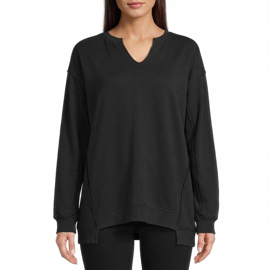 Oversized V-Neck Sweatshirt