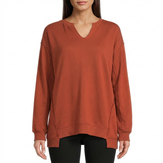 Oversized V-Neck Sweatshirt