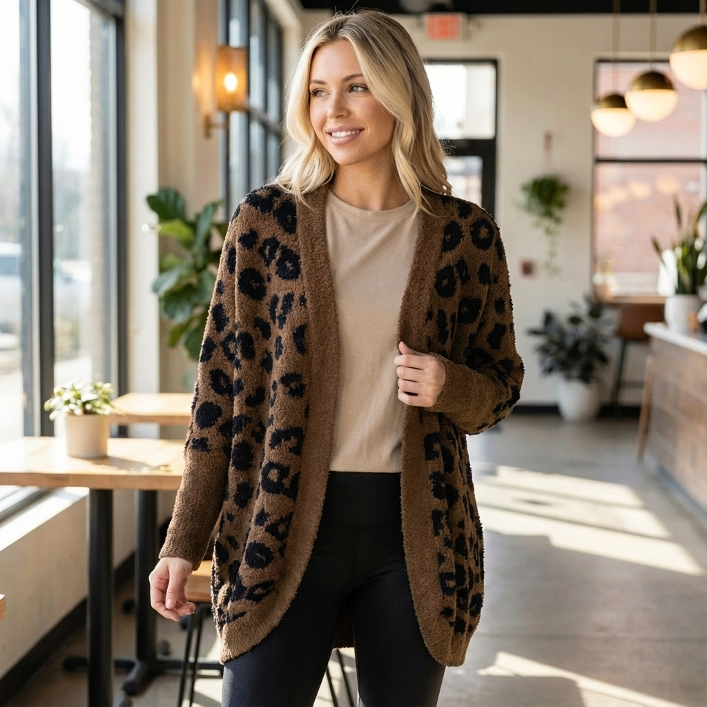 Leopard Knit Cardigan