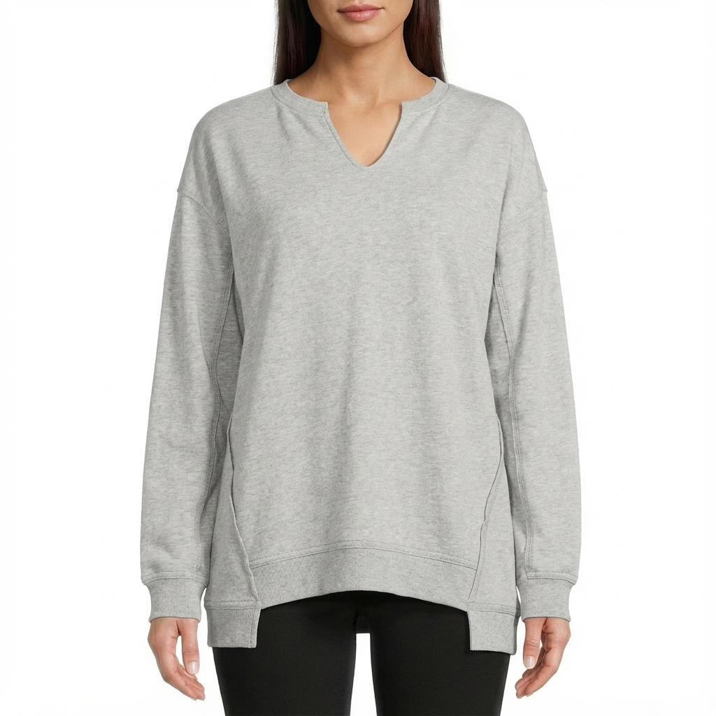 Oversized V-Neck Sweatshirt