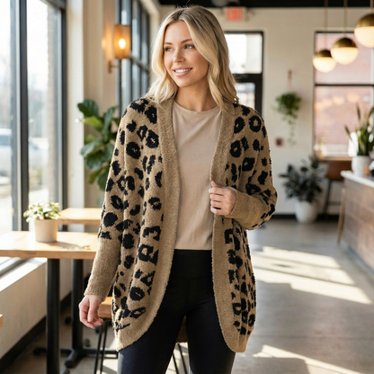 Leopard Knit Cardigan