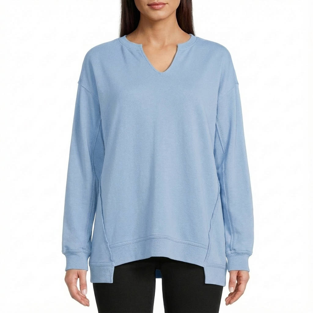 Oversized V-Neck Sweatshirt