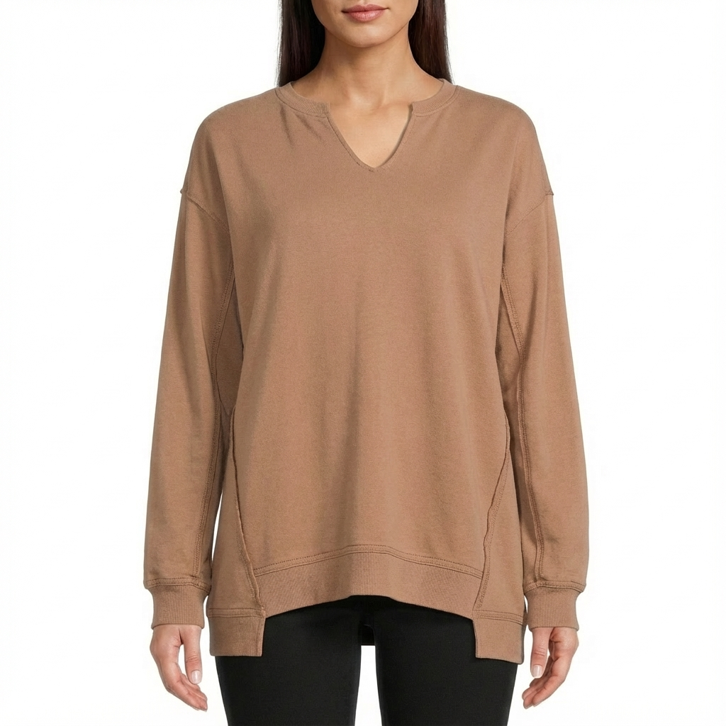 Oversized V-Neck Sweatshirt