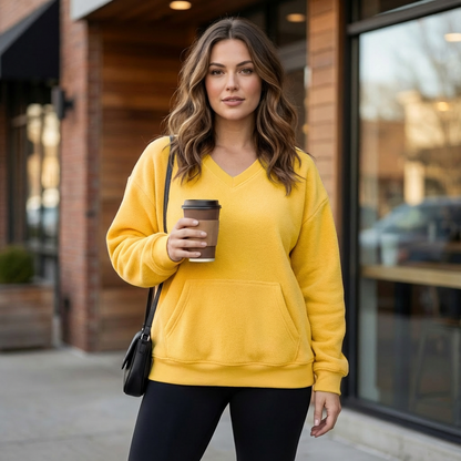 Hoodless V-Neck Sweatshirt